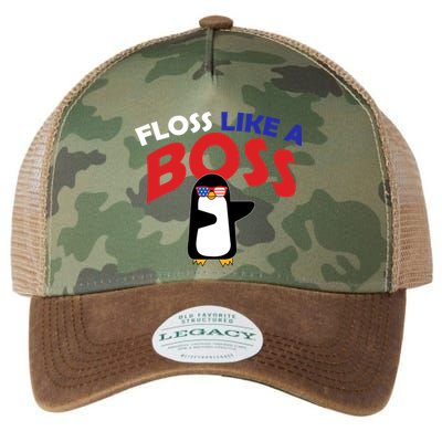 Floss Like a Boss Penguin Dancing Legacy Tie Dye Trucker Hat