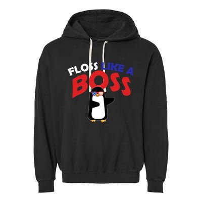 Floss Like a Boss Penguin Dancing Garment-Dyed Fleece Hoodie