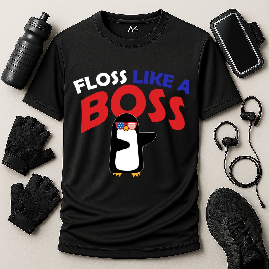Floss Like a Boss Penguin Dancing Performance Shirt