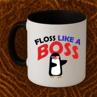 Floss Like a Boss Penguin Dancing Mug