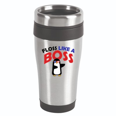 Floss Like a Boss Penguin Dancing 16oz Travel Tumbler