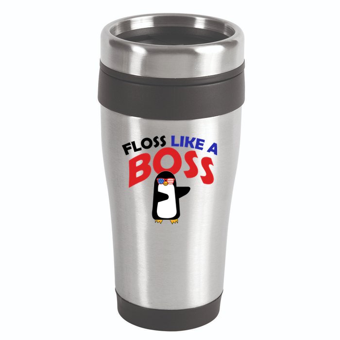 Floss Like a Boss Penguin Dancing 16oz Travel Tumbler