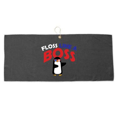 Floss Like a Boss Penguin Dancing Large Microfiber Waffle Golf Towel