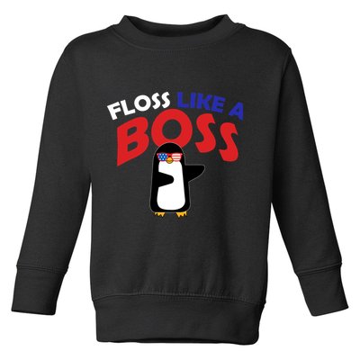 Floss Like a Boss Penguin Dancing Toddler Sweatshirt