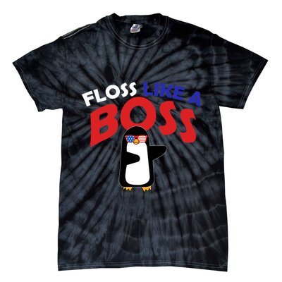 Floss Like a Boss Penguin Dancing Tie-Dye T-Shirt