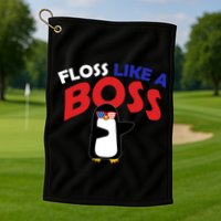 Floss Like a Boss Penguin Dancing Golf Towel