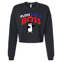 Floss Like a Boss Penguin Dancing Cropped Pullover Crew