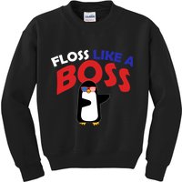 Floss Like a Boss Penguin Dancing Kids Sweatshirt