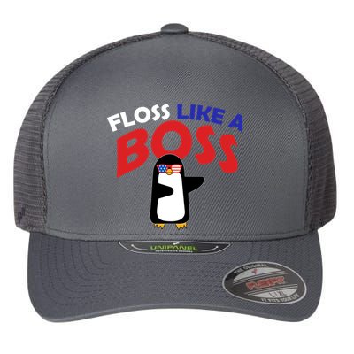 Floss Like a Boss Penguin Dancing Flexfit Unipanel Trucker Cap