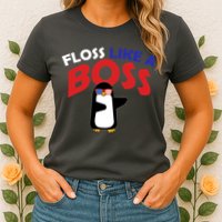 Floss Like a Boss Penguin Dancing Womens T-Shirt