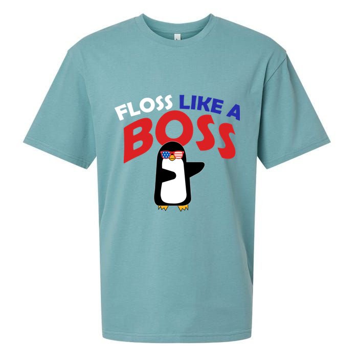 Floss Like a Boss Penguin Dancing Sueded Cloud Jersey T-Shirt