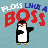 Floss Like a Boss Penguin Dancing Sueded Cloud Jersey T-Shirt