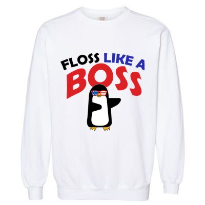 Floss Like a Boss Penguin Dancing Garment-Dyed Sweatshirt