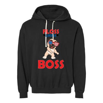 Floss Like A Boss Pug Dancing Garment-Dyed Fleece Hoodie