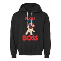 Floss Like A Boss Pug Dancing Garment-Dyed Fleece Hoodie