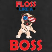 Floss Like A Boss Pug Dancing Garment-Dyed Fleece Hoodie