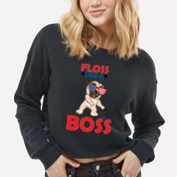Floss Like A Boss Pug Dancing Cropped Pullover Crew