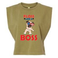 Floss Like A Boss Pug Dancing Garment-Dyed Women's Muscle Tee