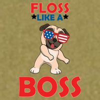 Floss Like A Boss Pug Dancing Garment-Dyed Women's Muscle Tee