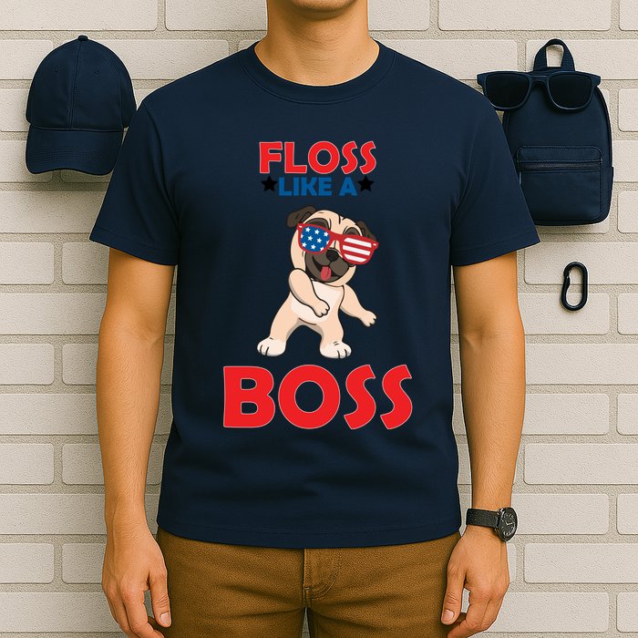 Floss Like A Boss Pug Dancing T-Shirt