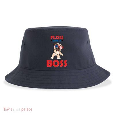 Floss Like A Boss Pug Dancing Sustainable Bucket Hat