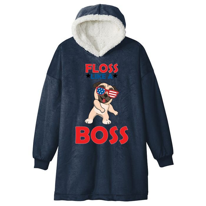 Floss Like A Boss Pug Dancing Hooded Wearable Blanket