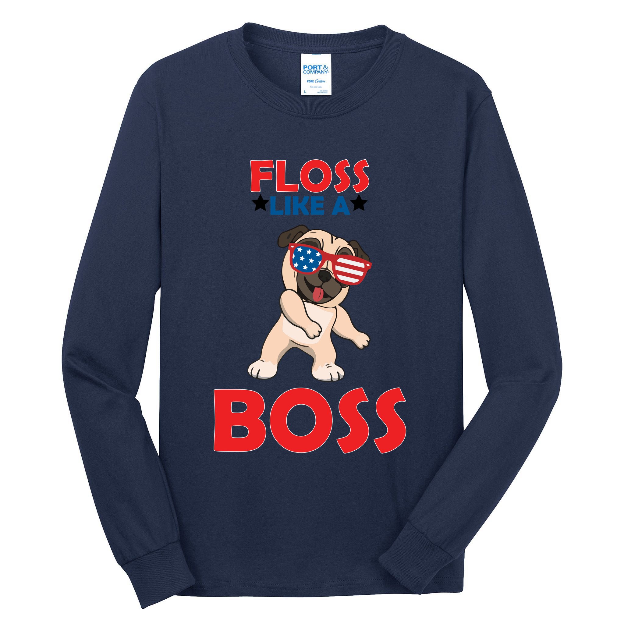 Floss Like A Boss Pug Dancing Tall Long Sleeve T-Shirt