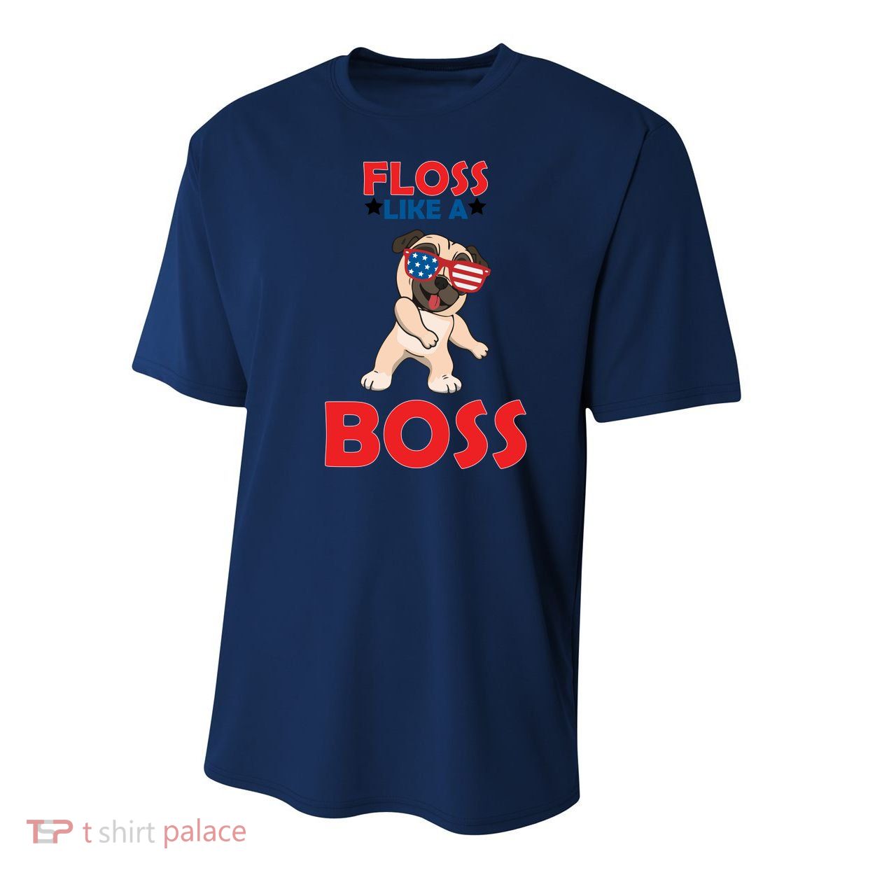Floss Like A Boss Pug Dancing Youth Performance Sprint T-Shirt