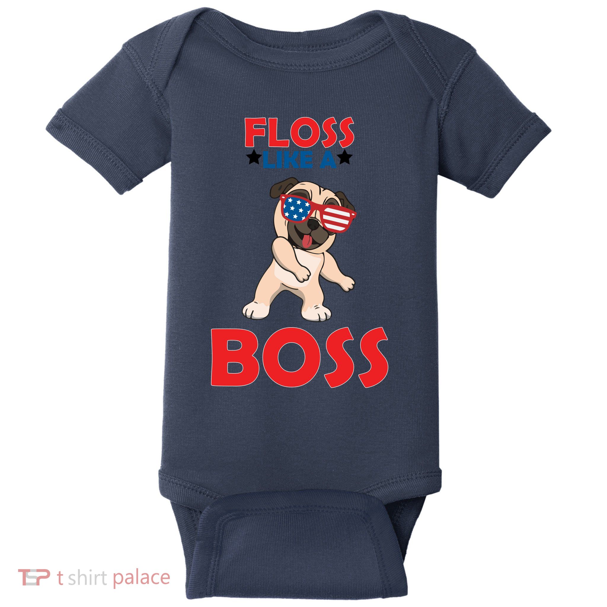 Floss Like A Boss Pug Dancing Baby Bodysuit