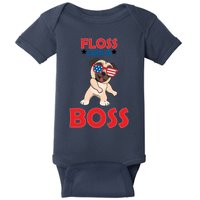 Floss Like A Boss Pug Dancing Baby Bodysuit