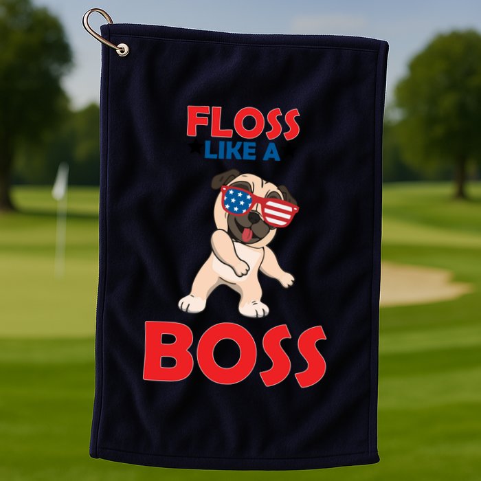 Floss Like A Boss Pug Dancing Golf Towel