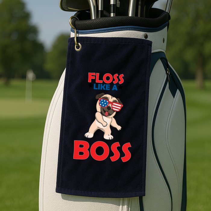 Floss Like A Boss Pug Dancing Golf Towel