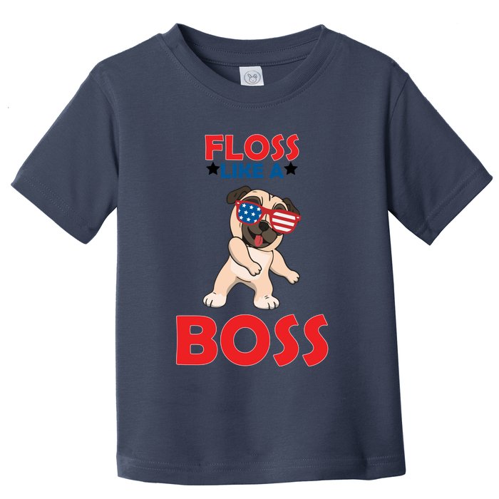 Floss Like A Boss Pug Dancing Toddler T-Shirt