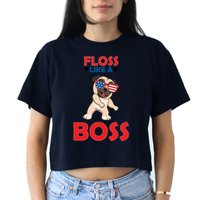 Floss Like A Boss Pug Dancing Crop Top