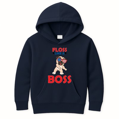 Floss Like A Boss Pug Dancing Kids Hoodie