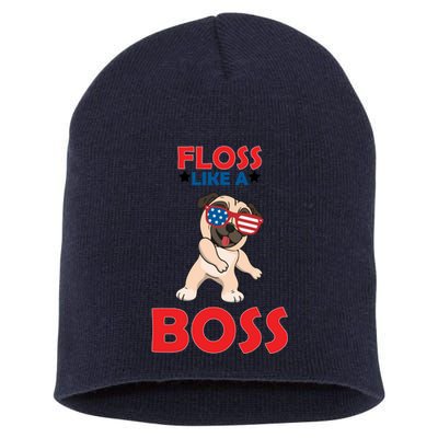 Floss Like A Boss Pug Dancing Short Acrylic Beanie