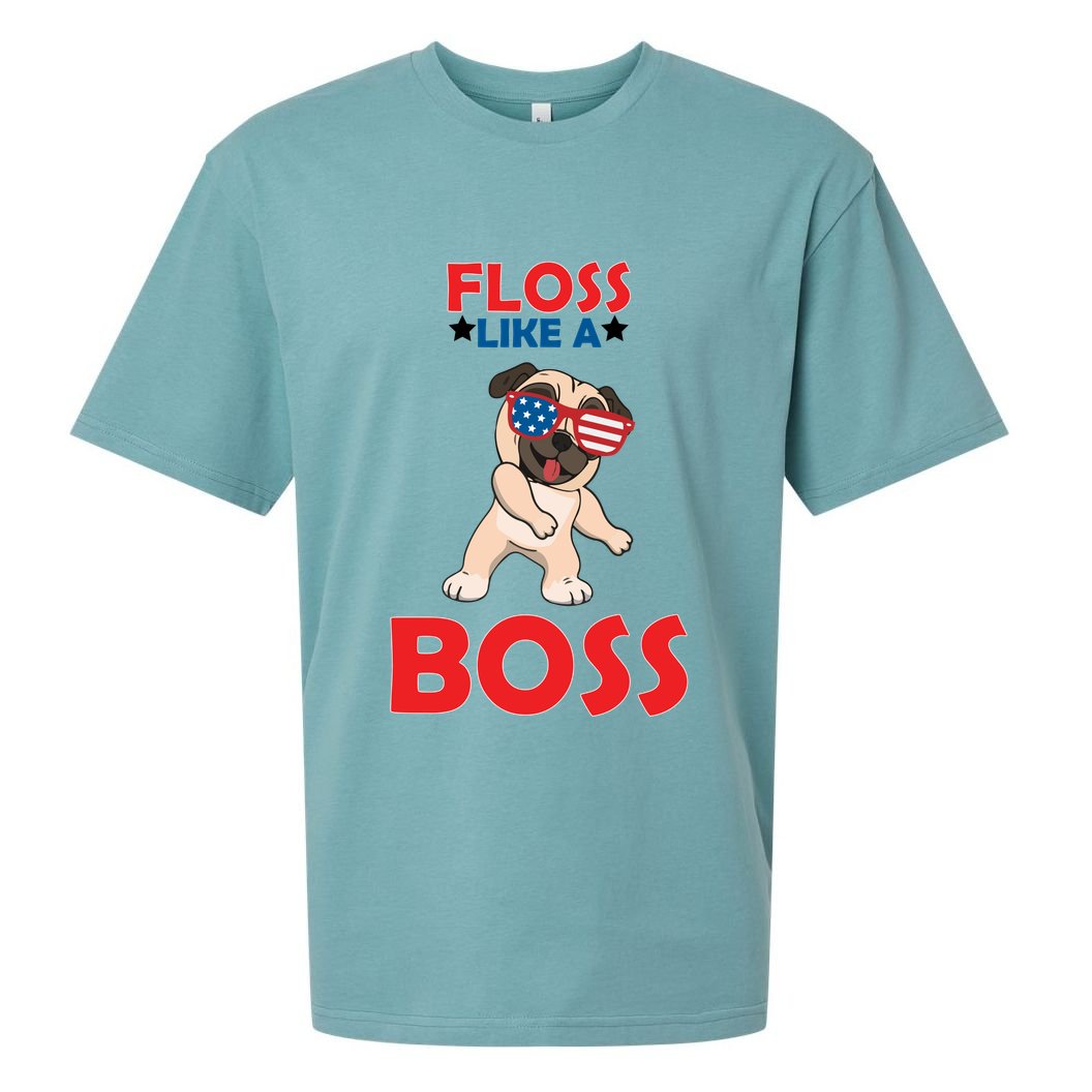 Floss Like A Boss Pug Dancing Sueded Cloud Jersey T-Shirt