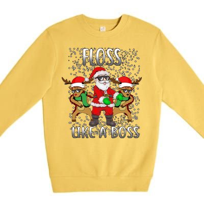 Floss like a Boss Santa Reindeer Premium Crewneck Sweatshirt