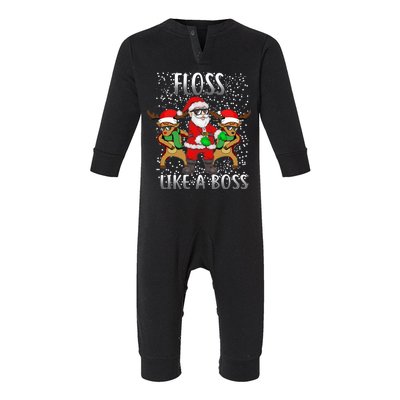 Floss like a Boss Santa Reindeer Infant Fleece One Piece