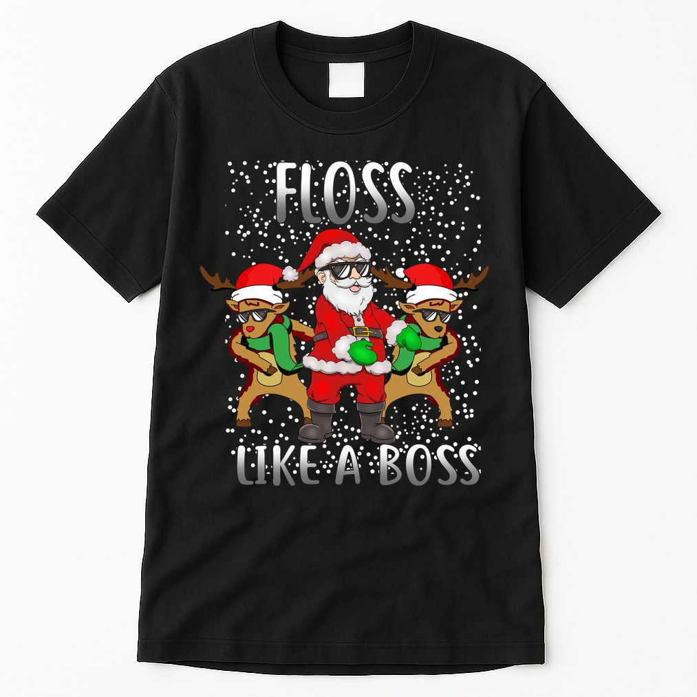 Floss like a Boss Santa Reindeer Tall T-Shirt