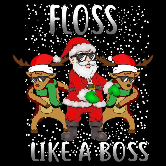 Floss like a Boss Santa Reindeer Youth Performance Sprint T-Shirt