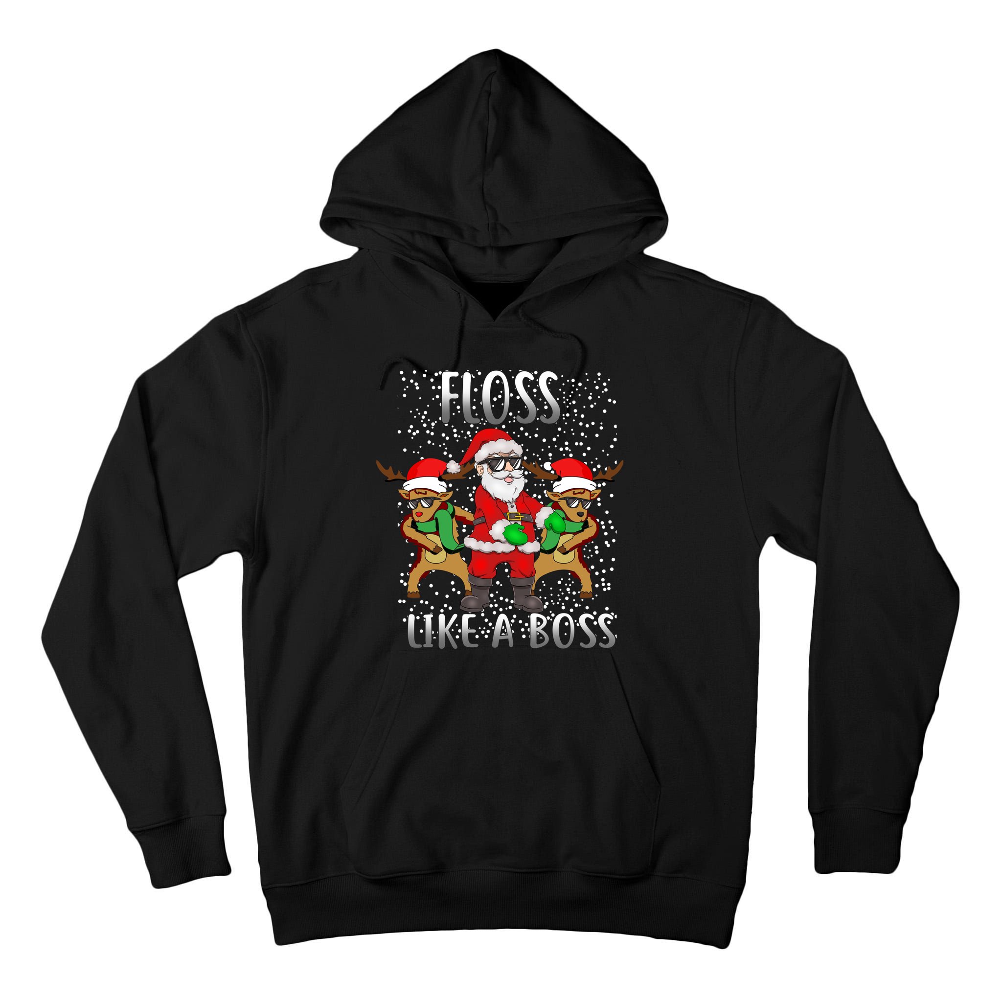 Floss like a Boss Santa Reindeer Tall Hoodie