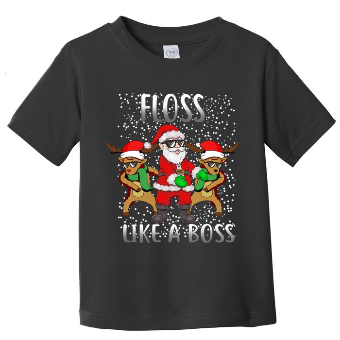 Floss like a Boss Santa Reindeer Toddler T-Shirt
