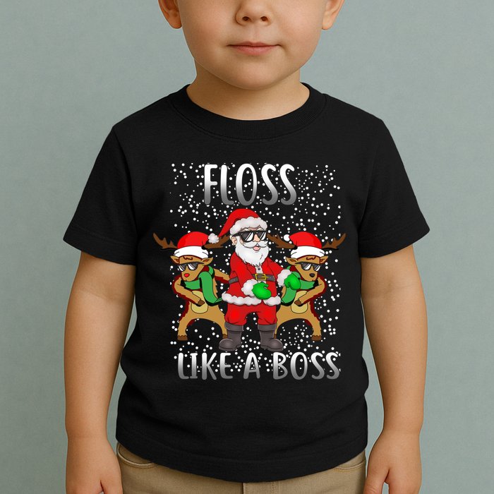 Floss like a Boss Santa Reindeer Toddler T-Shirt