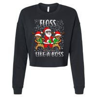 Floss like a Boss Santa Reindeer Cropped Pullover Crew