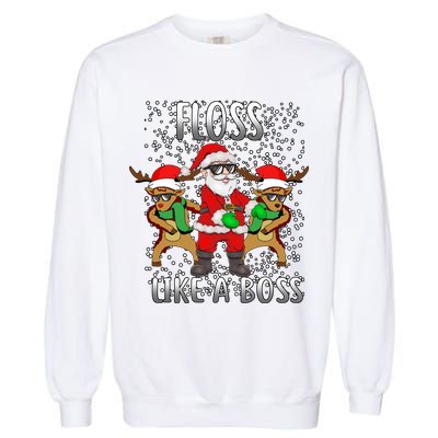 Floss like a Boss Santa Reindeer Garment-Dyed Sweatshirt