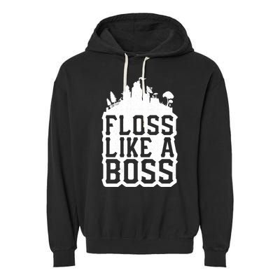 Floss Like A Boss Tower Funny Garment-Dyed Fleece Hoodie