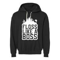 Floss Like A Boss Tower Funny Garment-Dyed Fleece Hoodie