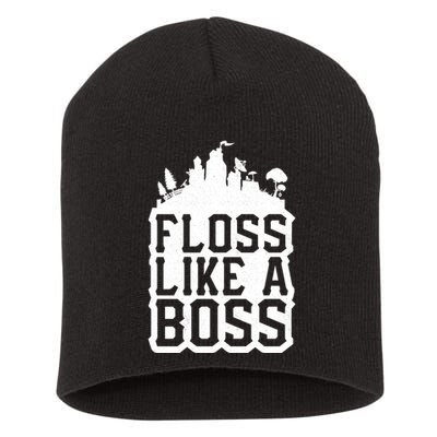 Floss Like A Boss Tower Funny Short Acrylic Beanie