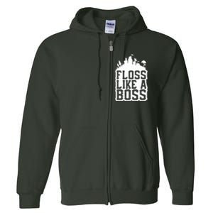 Floss Like A Boss Tower Funny Full Zip Hoodie